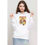 Demon Slayer Anime Zenitsu Poster Beyaz Kadın 3İp Kapşonlu Sweatshirt