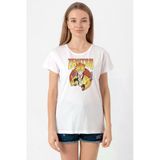 Demon Slayer Anime Zenitsu Poster Beyaz Kadın Bisikletyaka Tshirt