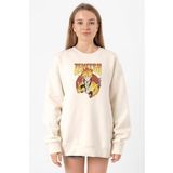 Demon Slayer Anime Zenitsu Poster Ekru Kadın 2ip Sweatshirt