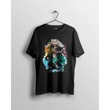 Demon Slayer Baskılı Anime Tişört - Siyah - XL