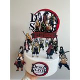 Demon Slayer Bundle Temalı 3D Cake Topper – Doğum Günü Pasta Süsü
