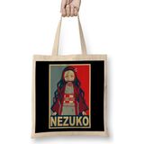 Demon Slayer Kimetsu No Yaiba Nezuko Anime 03 Bez Çanta Uzun Saplı - Açık Bej - 40 X 40