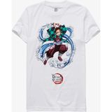 Demon Slayer Kimetsu No Yaiba The Movie Mugen Train Tanjiro Water T-Shirt 5 - Beyaz - XL