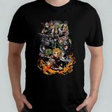 Demon Slayer Kimetsu No Yaiba Unisex %100 Pamuklu Bisiklet Yaka T-Shirt Model 14 - Siyah - XL