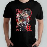 Demon Slayer Kimetsu No Yaiba Unisex %100 Pamuklu Bisiklet Yaka T-Shirt Model 3 - Siyah