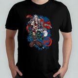 Demon Slayer Kimetsu No Yaiba Unisex %100 Pamuklu Bisiklet Yaka T-Shirt Model 4 - Siyah