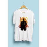 Demon Slayer Rengoku (Flame Hashira) Özel Tasarım Anime Tişört - Beyaz