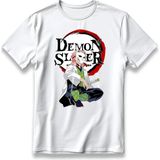 Demon Slayer Sabito Anime Model Baskı Tişört Unisex %100 Pamuk Kalın Kumaşlı Manga T-Shirt - Beyaz - XL