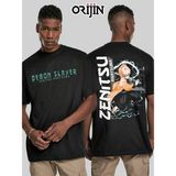 Demon Slayer Zenitsu Agatsuma Ön Arka Baskılı Unisex Siyah - XL