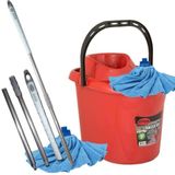 Demonte Metal Sap ve Mikrofiber Havlu Mop Hediye Full Paspas BüyükBoy Sıkmalı Kovalı Temizlik Seti
