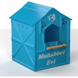 Demonte Plastik Kuş Yuvası 14. 5 x 14.5 x 20CM Siyah Beyaz - Mavi