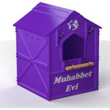 Demonte Plastik Kuş Yuvası 14. 5 x 14.5 x 20CM Siyah Beyaz - Mor