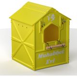 Demonte Plastik Kuş Yuvası 14. 5 x 14.5 x 20CM Siyah Beyaz - Sarı