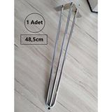 Demontepark 1 Adet-48.5cm Metal Firkete Ayak, Nikel Krom Kaplamalı