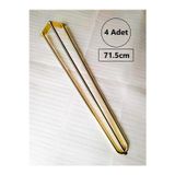 Demontepark 4 Adet-71.5cm Metal Firkete Ayak, Gold Renk Kaplama,masa Ayağı