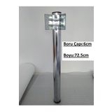 Demontepark 4 Adet-metal Boru Ayak 72.5 Cm, Mutfak Masası Ayağı Nikel-krom Ayak
