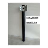 Demontepark 4 Adet-siyah Renk Metal Boru Ayak 72.5 Cm, Mutfak Masası Ayağı