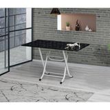Demontepark 60 x 100 cm Katlanır Masa Kamp Masası Karavan Masası Mutfak Masası Balkon Masası Çalışma Masası Siyah
