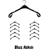 Demoplast Aksesuar Gömlek, Bluz ve Tişört Askısı 1 KOLI(500ADET) 43CM - Siyah