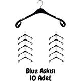 Demoplast Aksesuar Gömlek, Bluz ve Tişört Askısı 10 Adet 43CM - Siyah