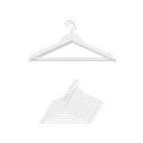 DEMOPLAST HANGER & TEXTILE ACCESSORIES Ahşap Görünümlü Plastik Elbise Askısı, Gömlek ve Pantolon Askısı, Lüx Beyaz Askı (10 Adet)