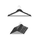 DEMOPLAST HANGER & TEXTILE ACCESSORIES Ahşap Görünümlü Plastik Elbise Askısı, Gömlek ve Pantolon Askısı, Lüx Siyah Askı (10 Adet)