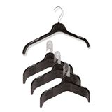 DEMOPLAST HANGER & TEXTILE ACCESSORIES Elbise, Gömlek, Bluz, Tunik, Tshirt Askısı, Tek Taraf Dolgulu Siyah Lüks Plastik Askı (25 Adet)