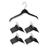 DEMOPLAST HANGER & TEXTILE ACCESSORIES Siyah İnce Plastik Askı (40 Adet), Tshirt ve Gömlek Askısı