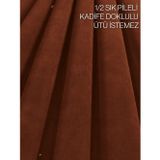 Demor Home 1/2 Sık Pile Kiremit Rengi Kadife Dokulu Fon Perde|Ütü İstemez|En Çok Satılan
