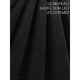 Demor Home 1/2 Sık Pile Panter Siyahı Kadife Dokulu Fon Perde|ütü Istemez|en Çok Satılan - 80 x 250 cm