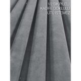 Demor Home 1/2 Sık Pileli Kadife Dokulu Fon Perde, 80x260 cm, Gümüş Grisi, Ütü İstemez