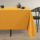 Demor Home Kadife Dokulu Balpeteği Sarısı Masa Örtüsü - 130 x 130 cm