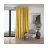 Demor Home Kadife Dokulu Ekstrafor Büzgülü Acem Lale Sarısı Tek Kanat 100x260 cm Fon Perde
