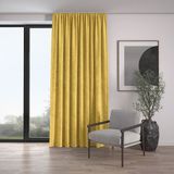 Demor Home Kadife Dokulu Ekstrafor Büzgülü Acem Lale Sarısı Tek Kanat 150x260 cm Fon Perde