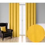 Demor Home Kadife Dokulu Ekstrafor Büzgülü Acem Lale Sarısı Tek Kanat 300x260 cm Fon Perde