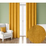 Demor Home Kadife Dokulu Ekstrafor Büzgülü Bal Peteği Sarısı Tek Kanat 100x260 cm Fon Perde