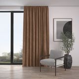 Demor Home Kadife Dokulu Ekstrafor Büzgülü Çikolata Kahvesi Tek Kanat 150x260 cm Fon Perde
