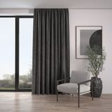 Demor Home Kadife Dokulu Ekstrafor Büzgülü Duman Grisi Tek Kanat 100x250 cm Fon Perde