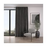 Demor Home Kadife Dokulu Ekstrafor Büzgülü Duman Grisi Tek Kanat 250x270 cm Fon Perde