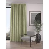 Demor Home Kadife Dokulu Ekstrafor Büzgülü Fon Perde, 100 x 250 cm, Çağla Yeşili