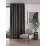 Demor Home Kadife Dokulu Ekstrafor Büzgülü Fon Perde, 100 x 250 cm, Duman Grisi