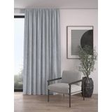 Demor Home Kadife Dokulu Ekstrafor Büzgülü Fon Perde, 100 x 250 cm, Gümüş Grisi
