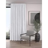 Demor Home Kadife Dokulu Ekstrafor Büzgülü Fon Perde, 100 x 250 cm, Kar Beyazı