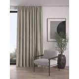 Demor Home Kadife Dokulu Ekstrafor Büzgülü Fon Perde, 100 x 250 cm, Sis Bulutu