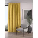 Demor Home Kadife Dokulu Ekstrafor Büzgülü Fon Perde, 200 x 250 cm, Acem Lalesi Sarısı