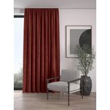 Demor Home Kadife Dokulu Ekstrafor Büzgülü Fon Perde, 200 x 250 cm, Kiremit