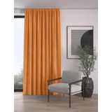 Demor Home Kadife Dokulu Ekstrafor Büzgülü Fon Perde, 200 x 270 cm, Portakal