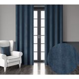Demor Home Kadife Dokulu Ekstrafor Büzgülü Güvercin Mavisi Tek Kanat 300x260 cm Fon Perde