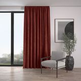 Demor Home Kadife Dokulu Ekstrafor Büzgülü Kiremit Rengi Tek Kanat 100x260 cm Fon Perde