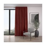 Demor Home Kadife Dokulu Ekstrafor Büzgülü Kiremit Rengi Tek Kanat 100x270 cm Fon Perde